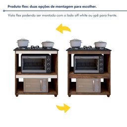 Balcão para Cooktop 5 Bocas 2 Nichos para Forno Turim - 5