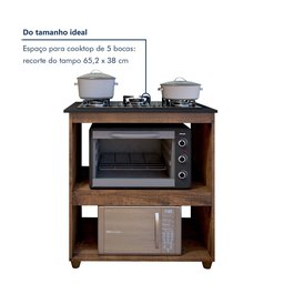 Balcão para Cooktop 5 Bocas 2 Nichos para Forno Turim - 4