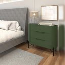 Ver imagem 3 de Mesa de Cabeceira com 3 Gavetas 70cm Pés em Metal 100% MDF