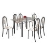 Conjunto de Mesa 140x75cm Tampo de Vidro com 6 Cadeiras Iris A Soma Móveis - 2