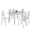 Ver imagem 2 de Conjunto de Mesa 140x75cm Tampo de Vidro com 6 Cadeiras Iris A Soma Móveis