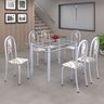 Conjunto de Mesa 140x75cm Tampo de Vidro com 6 Cadeiras Iris A Soma Móveis - 1