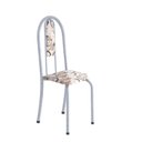 Ver imagem 5 de Conjunto de Mesa 140x75cm Tampo de Vidro com 6 Cadeiras Iris a Soma Móveis Branco/Arabesco/Martelado Pérola
