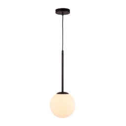 Lustre Pendente Orby Cor Preto Vidro Bola Opaca Leitosa Moderno Luxo Sala Cabeceira Escritório Inl97 - 1
