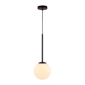 Lustre Pendente Orby Cor Preto Vidro Bola Opaca Leitosa Moderno Luxo Sala Cabeceira Escritório Inl97
