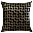 Ver imagem 1 de Capa de Almofada em Jacquard Luxo Pied Poule Preto e Dourado 45x45cm