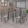 Conjunto de Mesa 140x75cm Tampo de Vidro com 6 Cadeiras Iris A Soma Móveis - 1