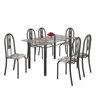 Conjunto de Mesa 140x75cm Tampo de Vidro com 6 Cadeiras Iris A Soma Móveis - 2