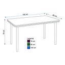 Ver imagem 3 de Mesa de Jantar Retangular 6 Lugares Base Pintura Tampo em MDP Marrom/Mel