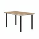 Ver imagem 2 de Mesa de Jantar Retangular 6 Lugares Base Pintura Tampo em MDP Marrom/Mel