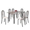 Conjunto de Mesa 140x75cm Tampo de Vidro com 6 Cadeiras Iris A Soma Móveis - 2
