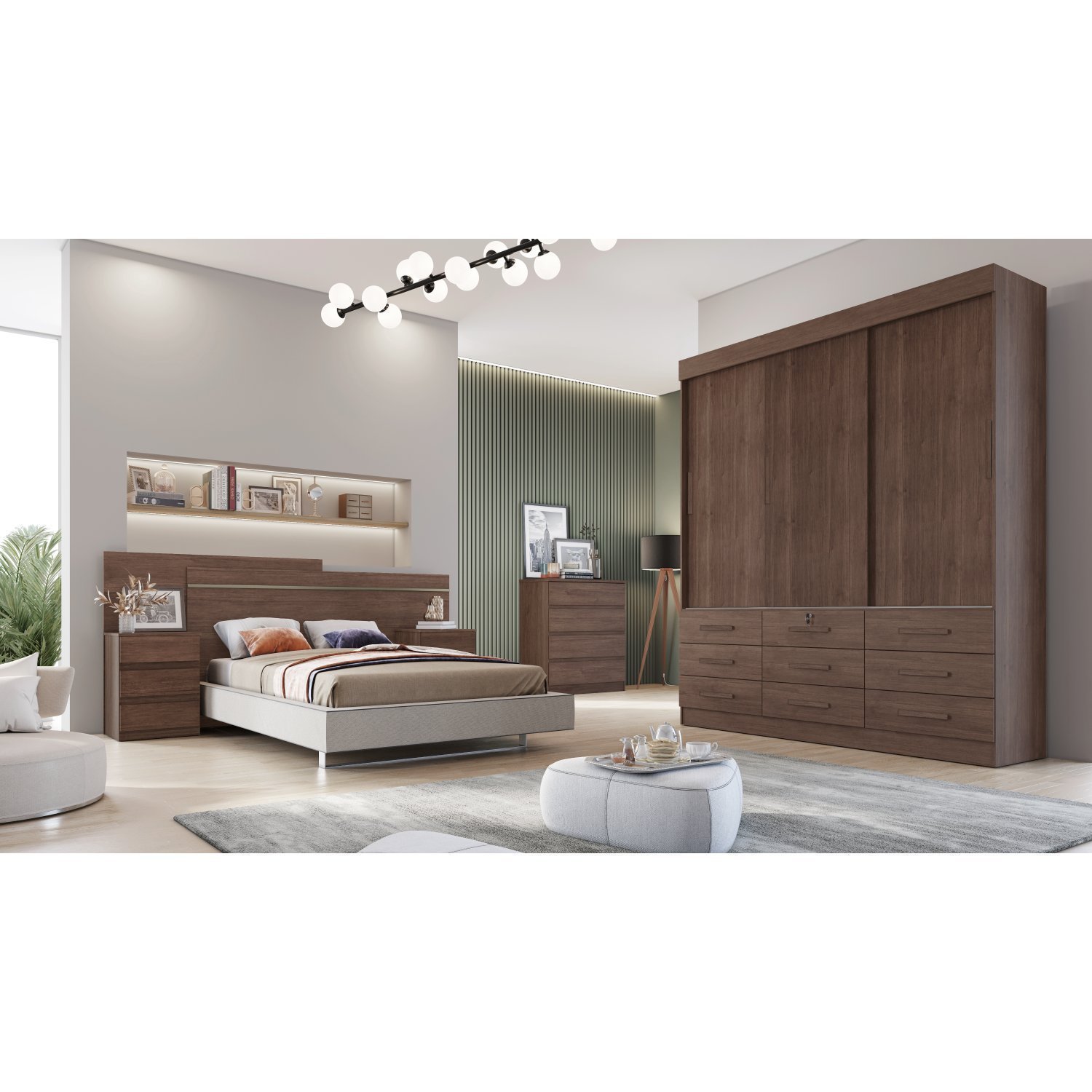 Guarda Roupa Casal 3 Portas 9 Gavetas Barcelona Novo Horizonte - 5