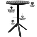 Ver imagem 3 de Mesa Bistrô Alta Decorativa Para Área Gourmet Bar Alumínio 105 cm Hani D04 Preto - Lyam Decor