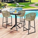 Ver imagem 2 de Mesa Bistrô Alta Decorativa Para Área Gourmet Bar Alumínio 105 cm Hani D04 Preto - Lyam Decor