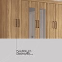 Ver mais imagens de Guarda Roupa Casal 10 Portas com Espelho e 3 Gavetas Hungria - Amêndola Touch
