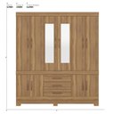 Ver imagem 2 de Guarda Roupa Casal 10 Portas com Espelho e 3 Gavetas Hungria - Amêndola Touch