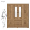 Ver imagem 4 de Guarda Roupa Casal 10 Portas com Espelho e 3 Gavetas Hungria - Amêndola Touch