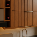 Ver imagem 4 de Armário de Cozinha Lumiar Modulado Área Gourmet em Mdf Alto Padrão Detalhes Ripado Pés Reguláveis:co
