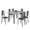Ver imagem 2 de Conjunto de Mesa 140x75cm Tampo de Granito com 6 Cadeiras Iris a Soma Móveis Cinza/Paraopeba/Martelado Prata