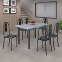 Ver imagem 1 de Conjunto de Mesa 140x75cm Tampo de Granito com 6 Cadeiras Iris A Soma Móveis