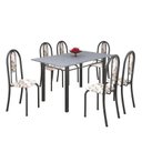 Ver imagem 2 de Conjunto de Mesa 140x75cm Tampo de Granito com 6 Cadeiras Iris A Soma Móveis