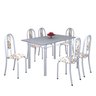 Conjunto de Mesa 140x75cm Tampo de Granito com 6 Cadeiras Iris A Soma Móveis - 2