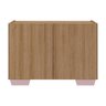 Mesa de Cabeceira com Pés 2 Portas Mp4134 Rustic Rosa Rustic Rosa - 3