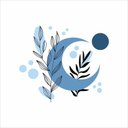 Ver imagem 4 de Adesivo Floral Boho Azul Estilo Nórdico 60x51 Minimalista Mod.05