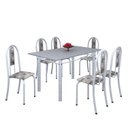 Ver imagem 2 de Conjunto de Mesa 140x75cm Tampo de Granito com 6 Cadeiras Iris A Soma Móveis