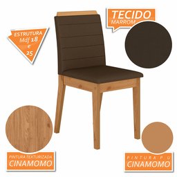 Mesa com 6 Cadeiras Qatar 1,60 Cin/preto/marrom - Móveis Arapongas Cinamomo/preto/marrom 04 - 3