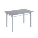 Ver imagem 4 de Conjunto de Mesa 140x75cm Tampo de Granito com 6 Cadeiras Iris a Soma Móveis Branco/Botanic Bege/Martelado Pérola