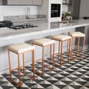 Ver imagem 2 de Banqueta Alta para Cozinha Industrial Kit 2 Nick Bronze e Sintético d03 - D'Rossi Cor Branco