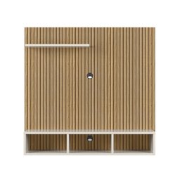 Painel Sala Tv 32 Polegadas com Nichos e Prateleira Gold:off White/ripado - 1
