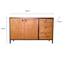 Ver imagem 7 de Buffet de Madeira Estilo Industrial com Ferro e Madeira Pinus - com 3 Gavetas e 1 Nicho com 1 Pratel
