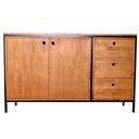 Ver imagem 1 de Buffet de Madeira Estilo Industrial com Ferro e Madeira Pinus - com 3 Gavetas e 1 Nicho com 1 Pratel