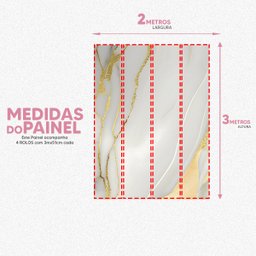Papel de Parede Painel 3D Mármore Branco Dourado 2M Revestimento Auto Colante Brilho Marmorizado - 5