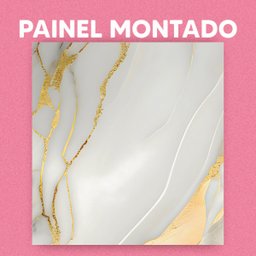 Papel de Parede Painel 3D Mármore Branco Dourado 2M Revestimento Auto Colante Brilho Marmorizado - 3