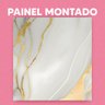 Papel de Parede Painel 3D Mármore Branco Dourado 2M Revestimento Auto Colante Brilho Marmorizado - 3