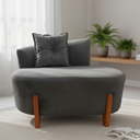 Ver imagem 2 de Namoradeira Sofá Feijão Luna 100cm Orgânica Suede Cinza