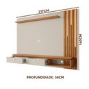 Ver imagem 3 de Painel Home Suspenso Ripado Led Tv até 80 Polegadas Off White Naturalle Hit Shop Jm
