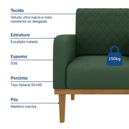 Poltrona Decorativa Ágata em Veludo Just Time - 6