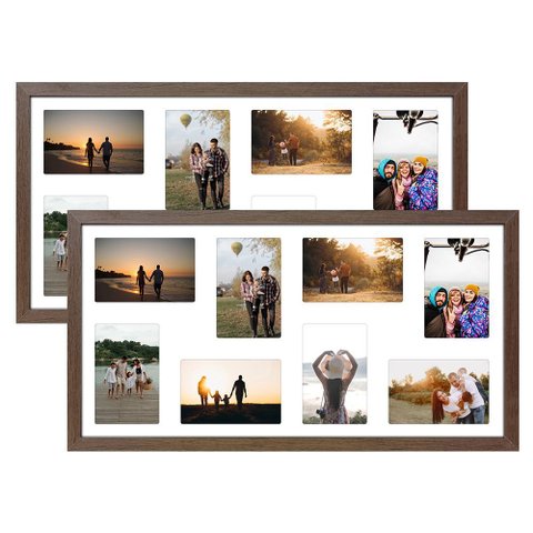 Kit 2 Multifoto 16 Fotos 10x15 Porta Retrato de Parede 30x60
