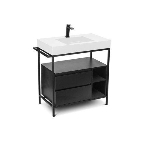 Gabinete Suspenso Banheiro Ferro Steel Wood 80x45 Cm