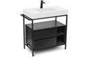 Ver imagem 1 de Gabinete Suspenso Banheiro Ferro Steel Wood 80x45 Cm