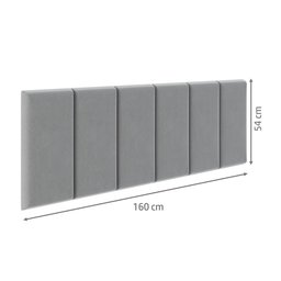 Cabeceira Casal Queen Estofada para Cama Box Luxo 1,6m: Cinza - 4