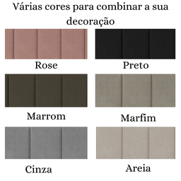 Cabeceira Casal Queen Estofada para Cama Box Luxo 1,6m: Cinza - 2