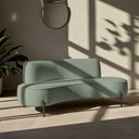 Ver imagem 2 de Sofá Orgânico 2 Lugares 150cm Argos Pés Preto Bouclé Verde Claro - Nexta Casa