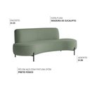 Ver imagem 3 de Sofá Orgânico 2 Lugares 150cm Argos Pés Preto Bouclé Verde Claro - Nexta Casa