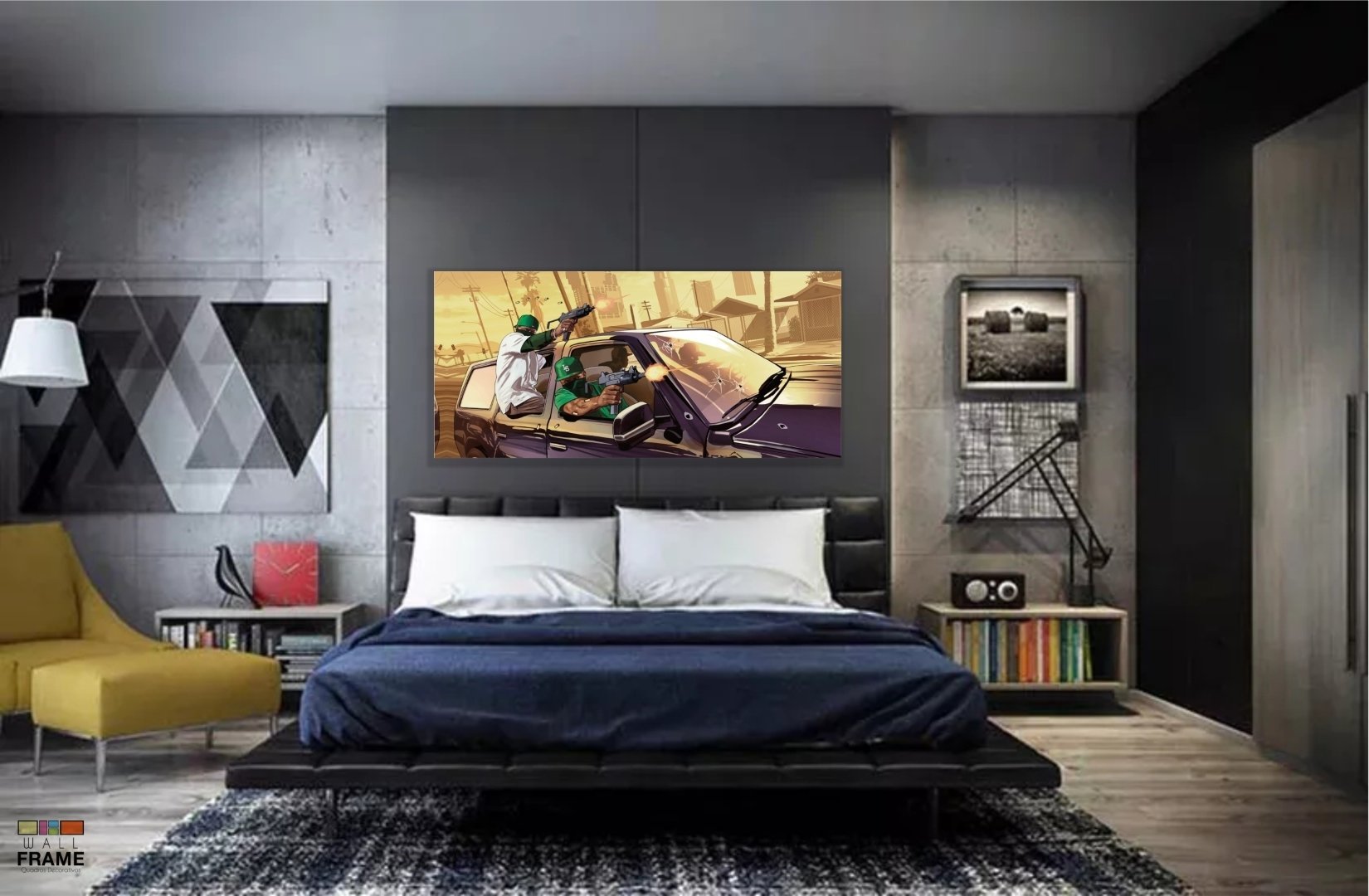 Quadro decorativo GTA V - Jogos - Tela em Tecido