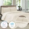 Jogo de Cama Casal 5 Peças com Edredom e Porta Travesseiros Bege Casa Dona - 2